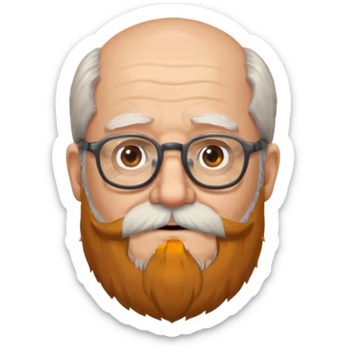  portrait of old man with big, scruffy beard wearing glasses sticker