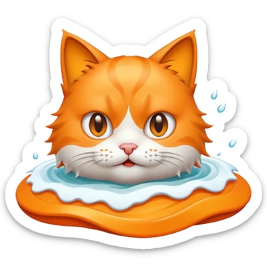 a bad kitty on the waves sticker