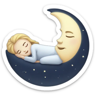 sleeping moon sticker