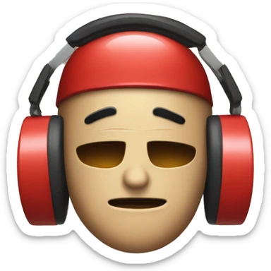 Bomb emoji with red headset sticker