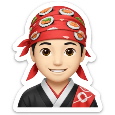 sushi master with bandana sticker
