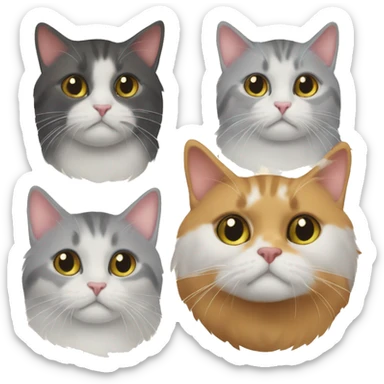 Cucinare con due gatti grigi persiani sticker