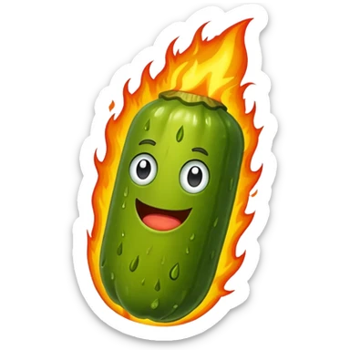 Pickle on fire sticker