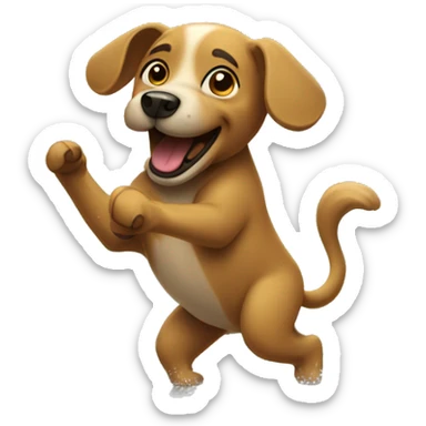 Dog dancing in the rain  sticker