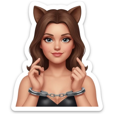 Bdsm girl on handcuffs sticker