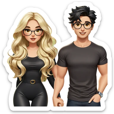 couple enjoying a sunny day sticker