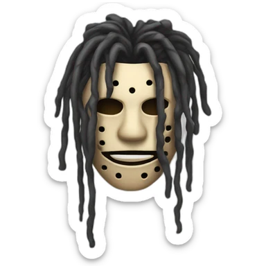 jason mask with dreads coming out sticker