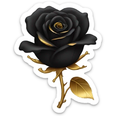 Black rose gold tipped petals sticker