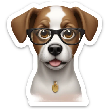 dog with glasses sticker