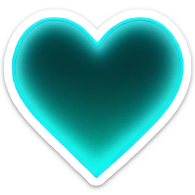 Neon Aqua heart sticker