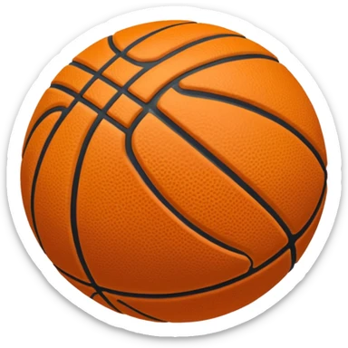 Faça um emoji de uma bola de Basquete branca e nela um símbolo de verificado sticker