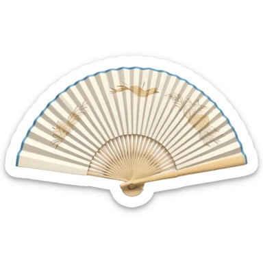 paper hand fan sticker