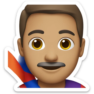 Person with armenian flag sticker