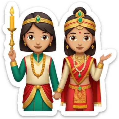 ১৬ডিসেম্বর উপলক্ষে শুভেচ্ছা । A banner is standing with a boy on one side and a girl on the other. sticker