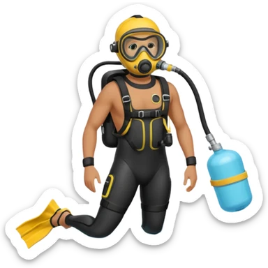 diver man swimming full body with diver mask and oxygen tank
 sticker