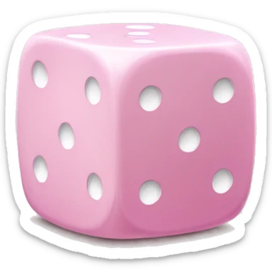 pastel pink dice realistic sticker