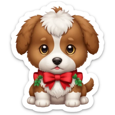This puppy 🐶 with a bow sticker