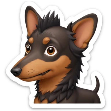 asian, male, black spiky hair dachshund as a pet sticker