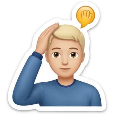 Can you create simple emoji 🤫 similir to this one but finger on the head and loking confident relax focused and concentrated like marcus rashford celebration sticker