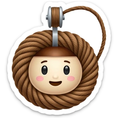 brown yarn on a bobbin sticker