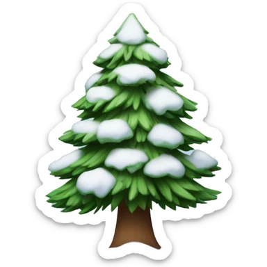 a pine tree with snow sticker