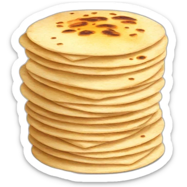 Small Stack of tortillas with some grill marks sticker