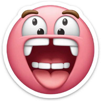 Drooling with heart eyes and tongue out  sticker