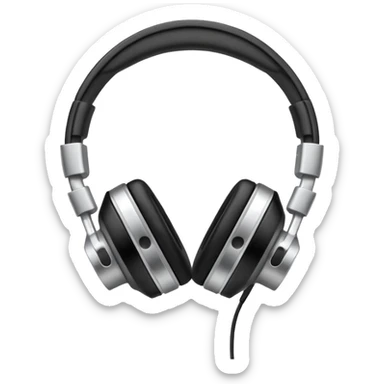 headphones with a play button inside sticker