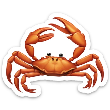 Crab biting into a leg sticker