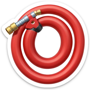 A red Hose – coiled water hose sticker