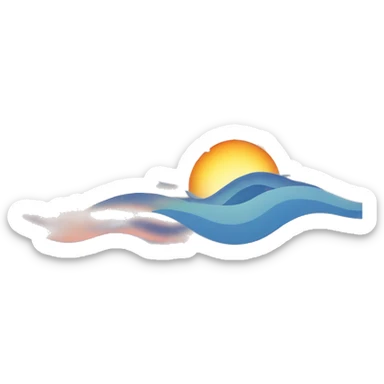 waves with sunset sticker