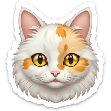 gatto bianco con macchie nere in testa e occhi gialli sticker