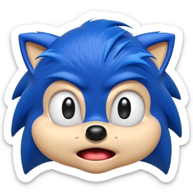 Sonic the hedgehog emoji that looks ugly and crying  sticker