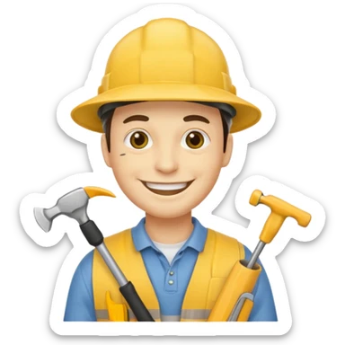 Faça um cara com rosto amarelo pegando uma do job sticker