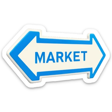 Street sign that says market in blue sticker