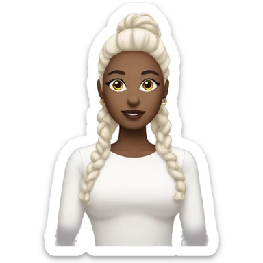 White vanity with makeup sticker