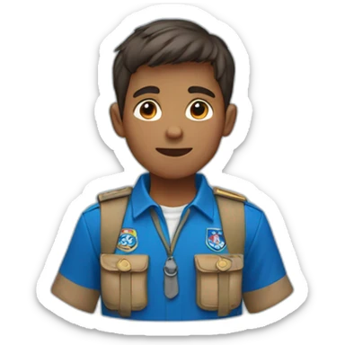 Scout boy with a blue scout shirt sticker