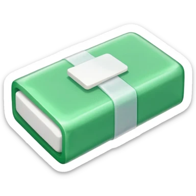 WHITE ERASER WARPED GREEN PACKAGE sticker