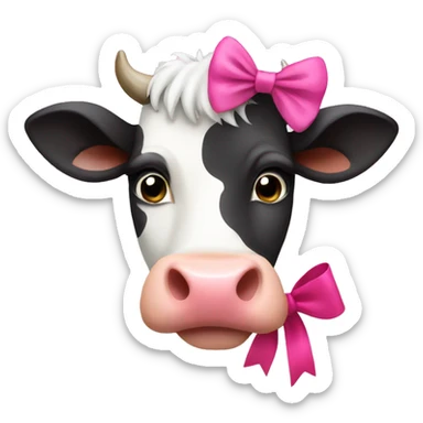 Cow with pink bow sticker