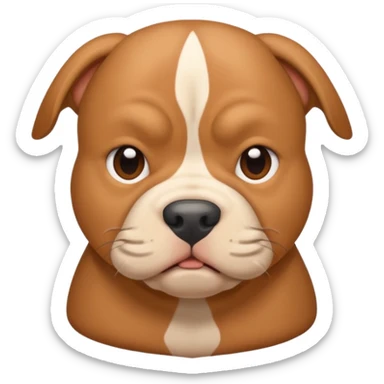 light brown pocket bully facing forwards, head and shoulders sticker