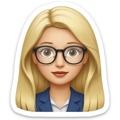 mulher loira cabelo longos com oculos sticker