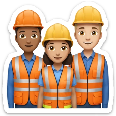 group of multiracial railway engineers sticker