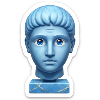 ancient greece marble sculpture head blue aura around it sticker