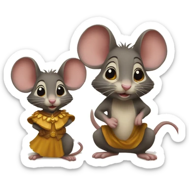 Ratón y leona enamorados sticker