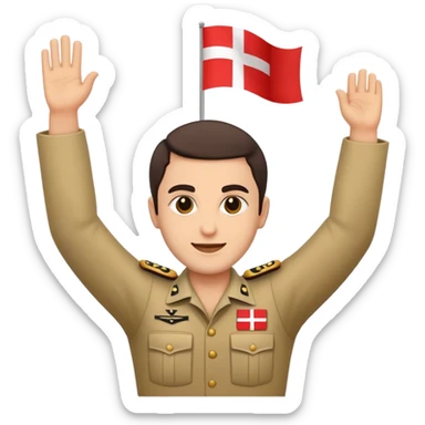 Merab Dvalishvili emoji celebrating victory with arms raised, Georgian flag draped over shoulders sticker