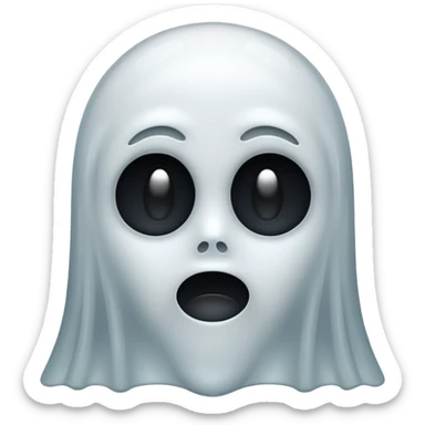 Straight face ghost  sticker