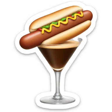 hot dog with an espresso martini sticker