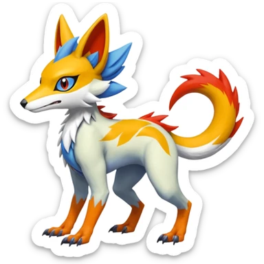 Meloetta-Vernid-Trico-Renamon-Sergal-Pokémon-Digimon-Fakémon-fusion-hybrid-creature sticker
