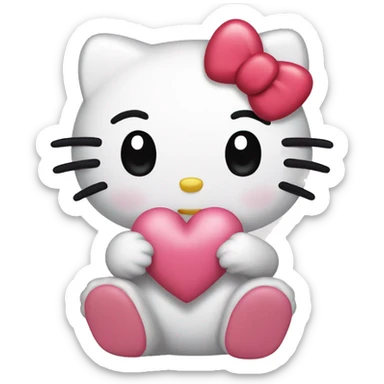 hello kitty with heart sticker