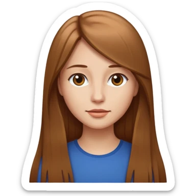 I capelli devono essere lunghi lisci castano chiaro  sticker